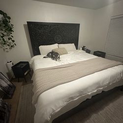 Vintage dark filligree bedroom set