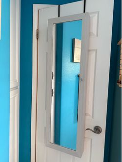 Wall Mounted Mirrored Jewelry Cabinet