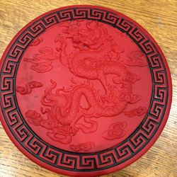 Red And Black Dragon Lacquered Box