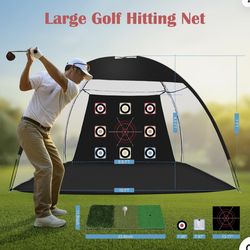 Golf Net, 10 x 7ft Backyard Practice net, Golf Hitting,Driving Net with mat
