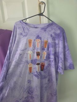 dunkin bleached purpleish tshirt