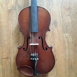 French  Violin Full Size Stradivarius Model With A Good Bow Inludes Case And Rosin