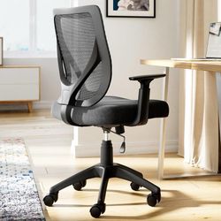 Focus Mesh Office Chair, Ergonomic Mid-Back Desk Chair with Lumbar Support, Breathable Mesh Back, Foam Seat Cushion, Adjustable Arms, 360° Swivel Base
