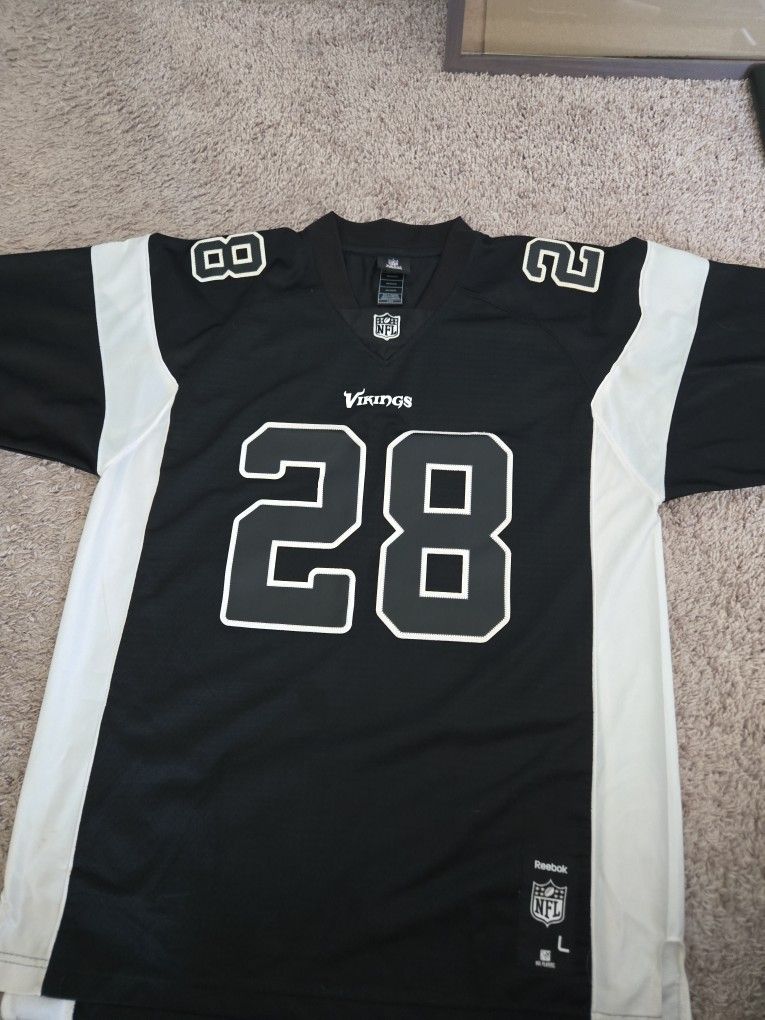 Adrian Peterson MN Vikings Black And White Jersey