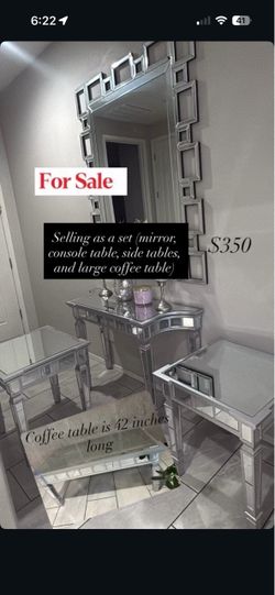Mirrored table set