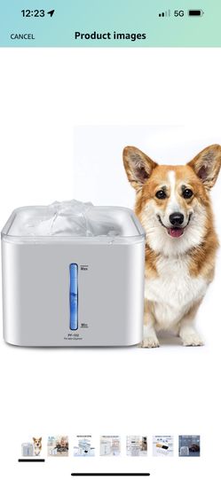 Used Water Fountain for Cats and Dogs, 3.5L Large Automatic Pet Water Fountain Drinking Ultra Quiet Dog Water Dispenser with LED Light and Filter for