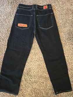 Empyre Loose Fit Embroidered Black Denim Skate Pants
Size W28 
New without tags