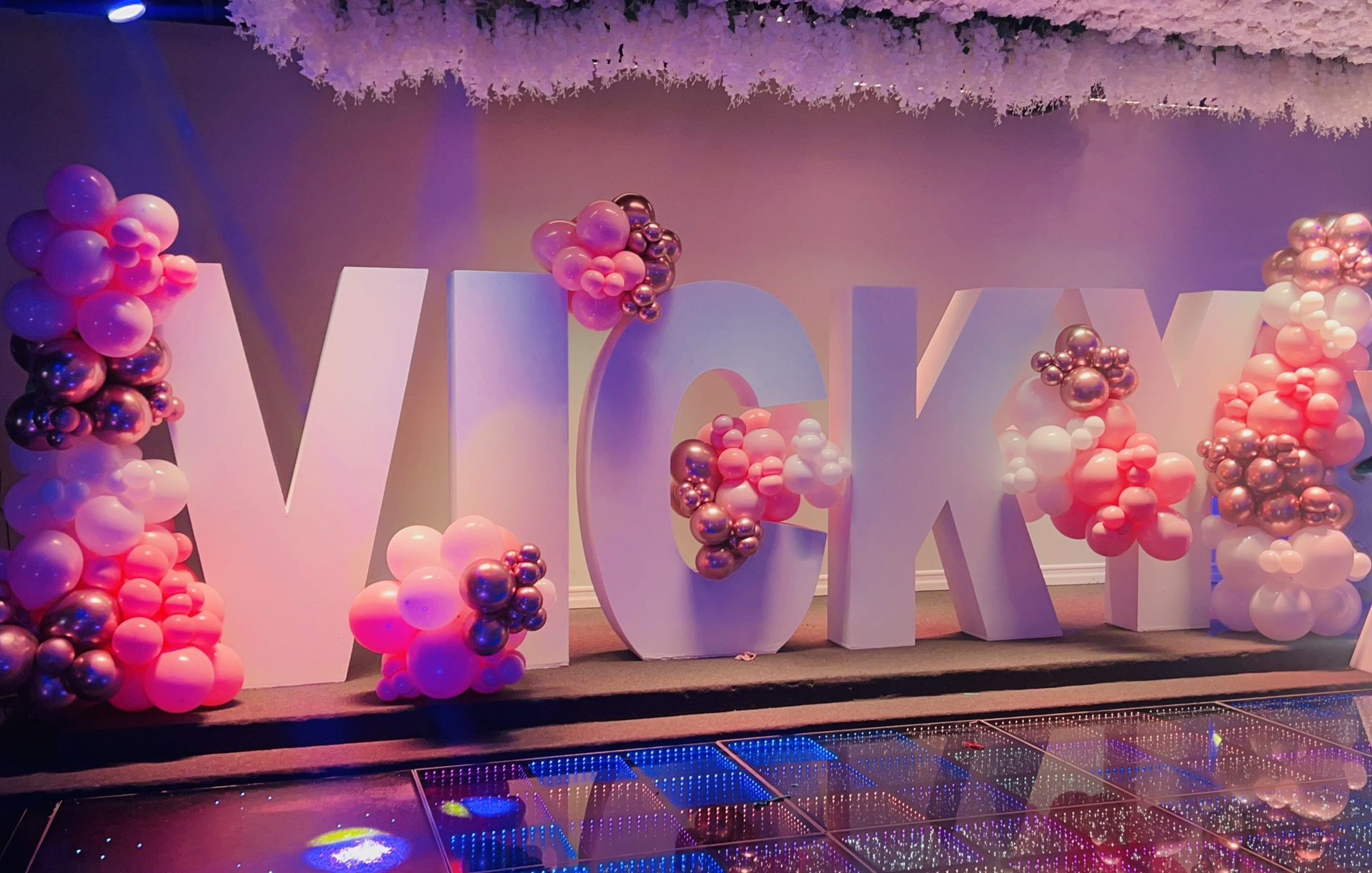 6ft Letters and Balloons