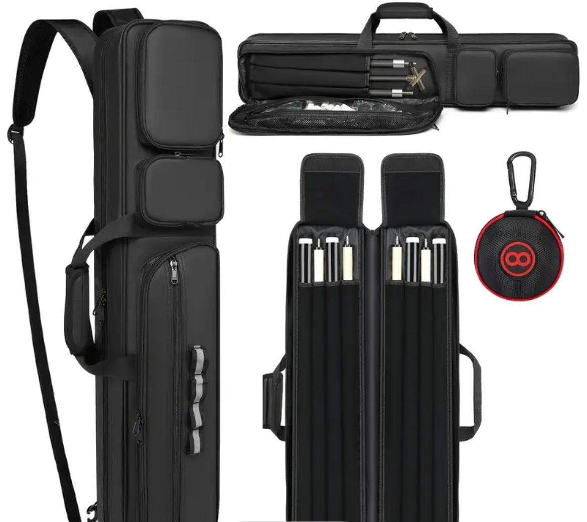 Pool Cue Case 4x4 With Storage Pockets