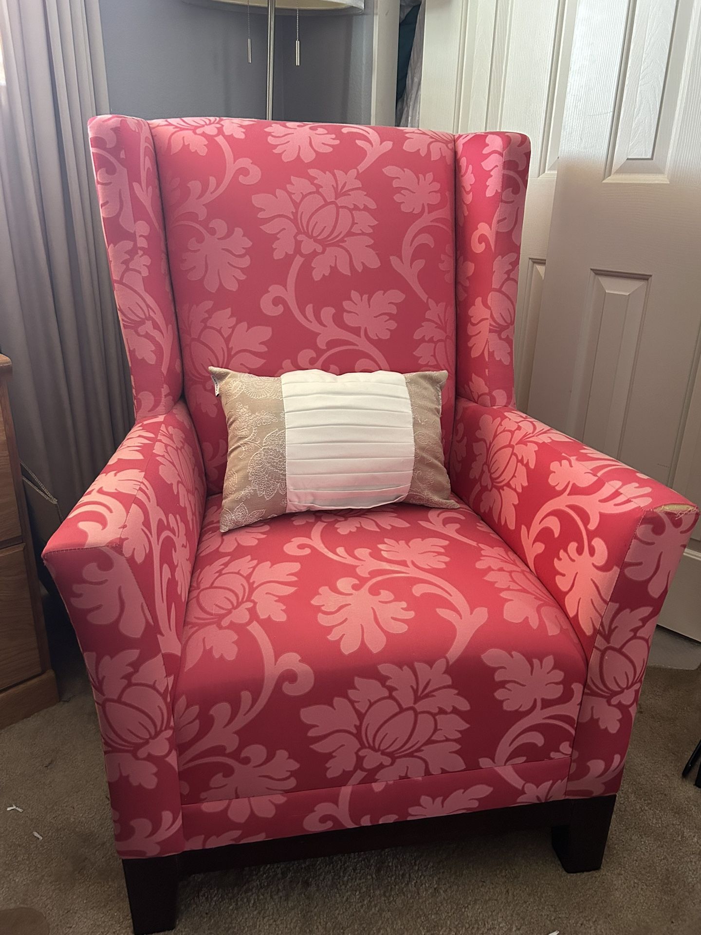 Pink High back Armchair 
