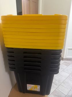 Black storage bins 27 gallon 10-available