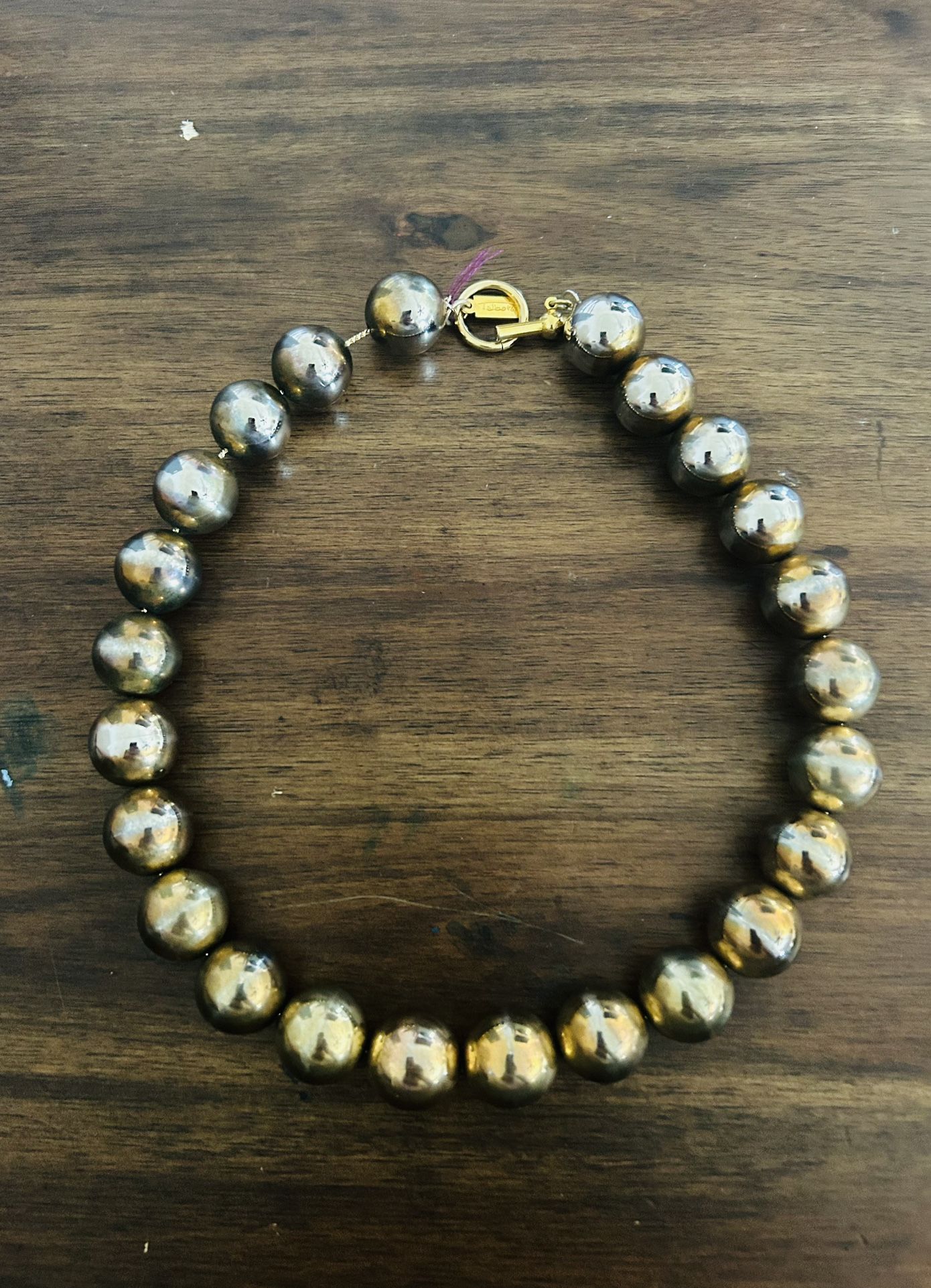 Vintage Gold And Silver Beaded Necklace 