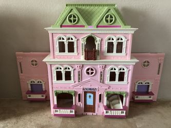 Dollhouse Fisher Price Victorian Loving Family Pink Doll House