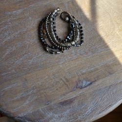 Silpada Hematite Glass Sterling Silver bracelet