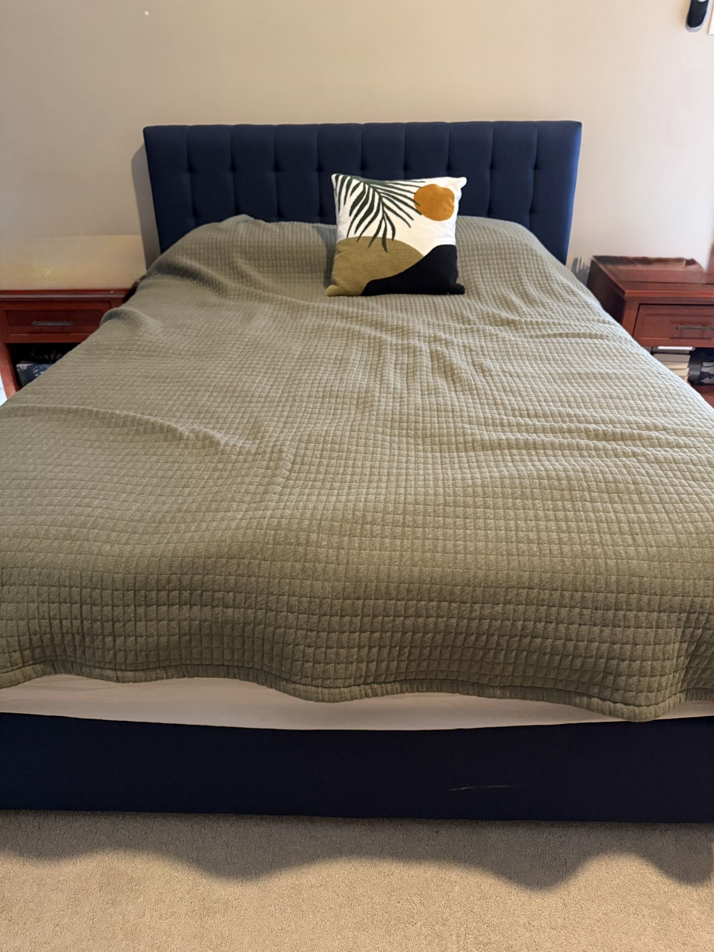Quilted Headboard And Bed Frame. Queen Size