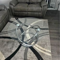 GLASS TOP - CHROME BASE - COFFEE & END tables