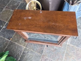 Electric Fireplace TV Console with Wood Top