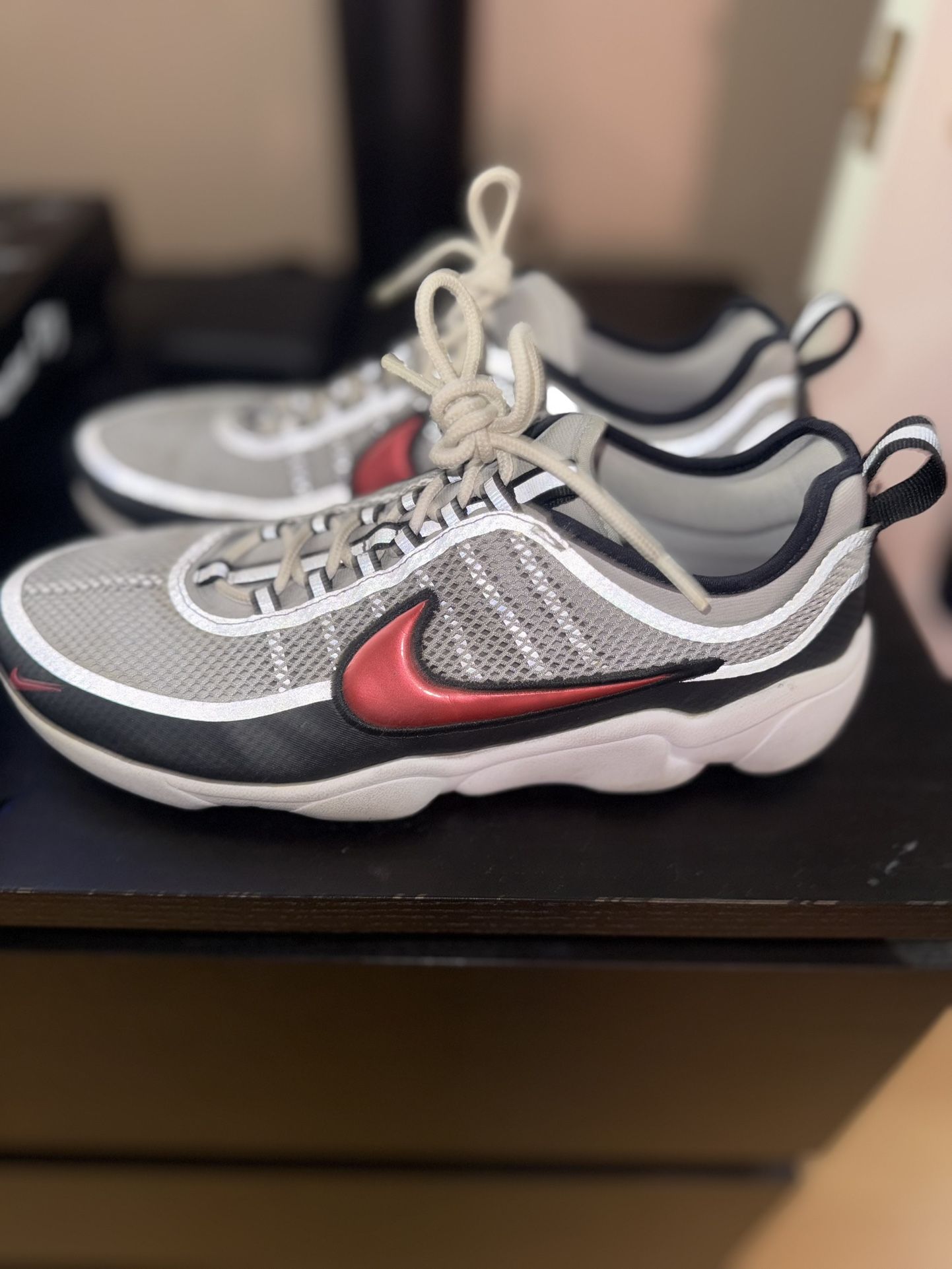 Grey & Red Nike Shoes 