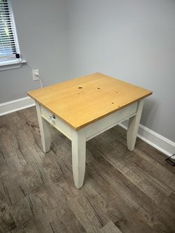 Wood Top End Table with Drawer