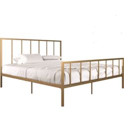 Mid century modern designer Bed Frame - Gold 