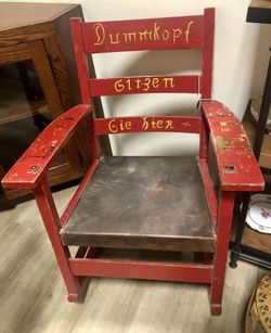 Antique L&JG Stickley Rocker, Hand Painted Timeout Rocking Chair