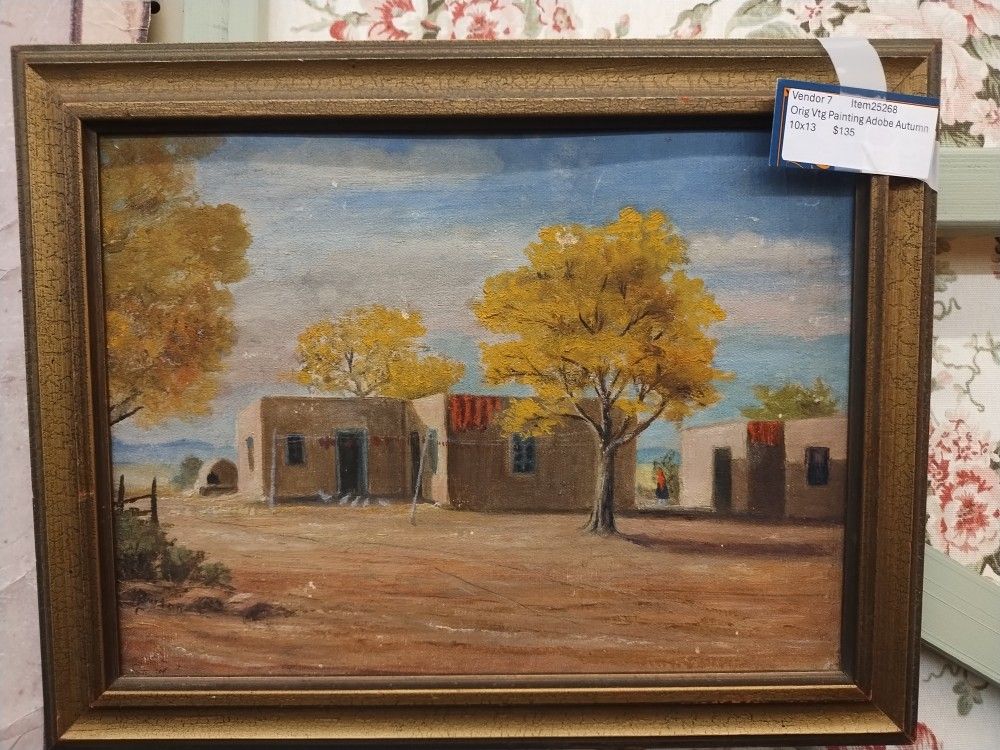 Vtg Oil Painting "Adobe Autumn"
