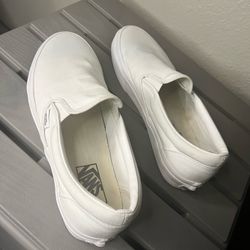 White Slip On Vans