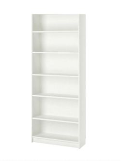 Tall White Bookcase with 6 Shelves