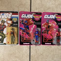 GI JOE SUPER 7 REACTION+ Ninja Force  Snake Eyes, Cobra Commander or Tiger Force Wild Bill