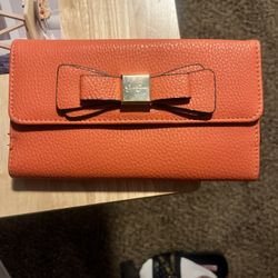 New! Jessica Simpson Orange Bow Wallet