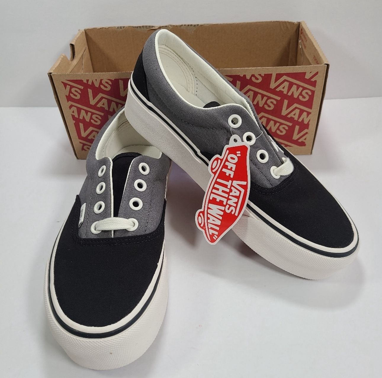 Vans Era Platform 2 Tone Black Pewter Sneakers Women Size 5.5