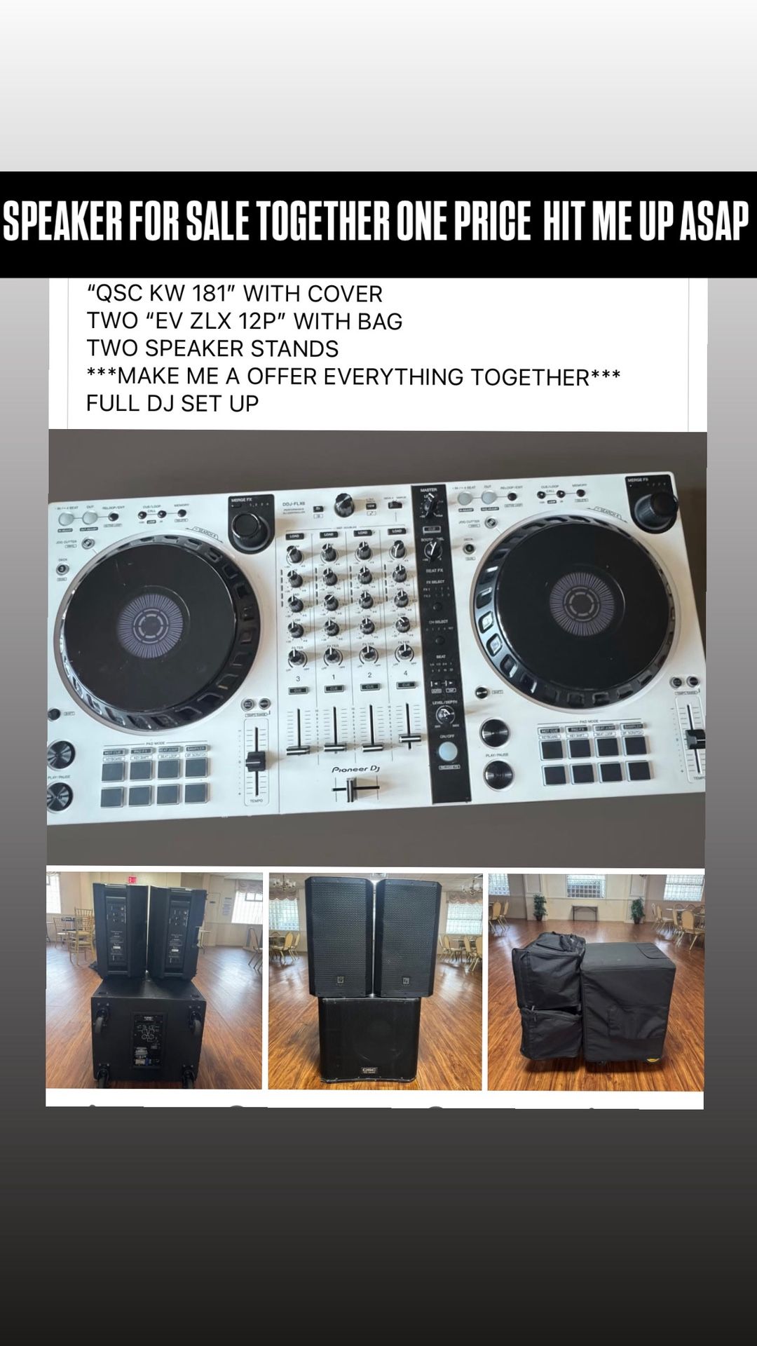 DJ EQUIPMENT FOR SALE QSC KW181,EV ZLX 12P,DDJ FLX6 WHITE -“PRICE CAN BE NEGOTIABLE”