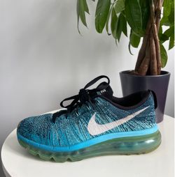 Women Size 8 Nike Air Max Flyknit Running Shoes Blue Lagoon 2015