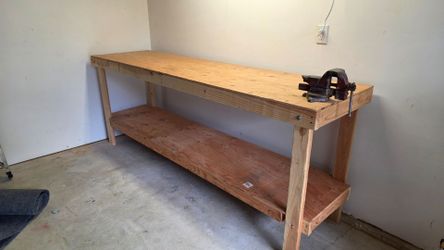 Workbench wood with vice 8ft collapsible