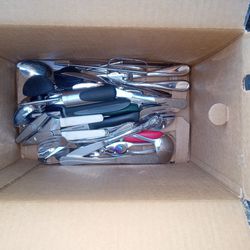 Various Silverware And Electric Can Opener