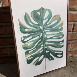 Framed Canvas Leaf Wall Art