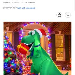  6Ft Christmas Inflatable Dinosaur