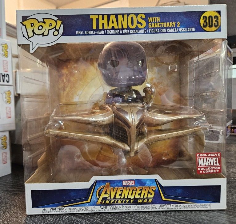Deluxe Funko Pop Vinyl! Rides: Thanos Sanctuary II #303 Avengers Marvel Collector Corps Bobble-Head