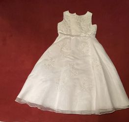 Girls SiWhite Dress Ideal For -First Communion Dress Wedding Flower Girl