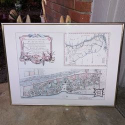 Framed Early Plans For St. Augustine,E. Florida