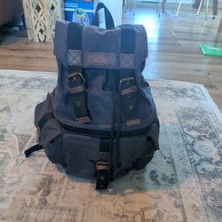 Canvas Leather  Backpack 