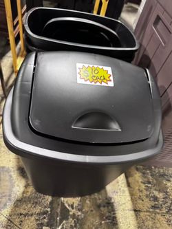 black trash can $10 each