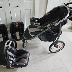 Graco Jogger/Stroller with two Car Seats