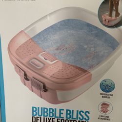 Never Used.  New Pink Homedics Bubble Bliss Deluxe Foot bath 