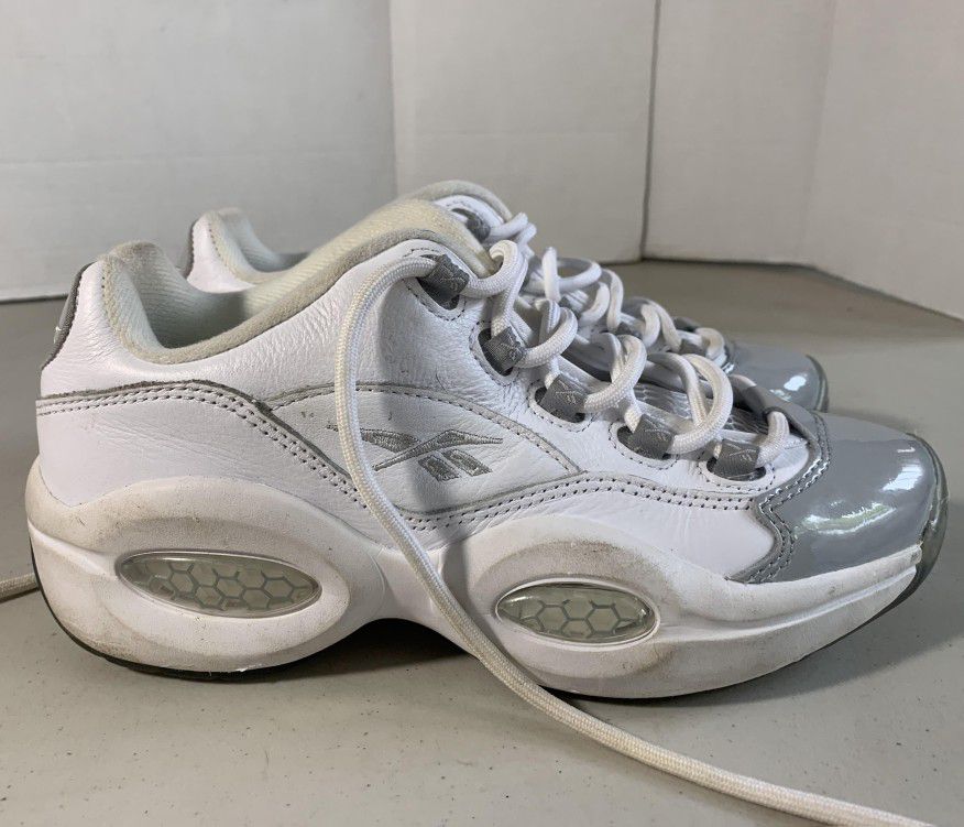 Reebok Question Low Men's Size 7 Grey Toe Allen Iverson Basketball Shoes Sneakers
