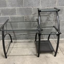 Glass And Metal Desk Table. 15$ Cash
