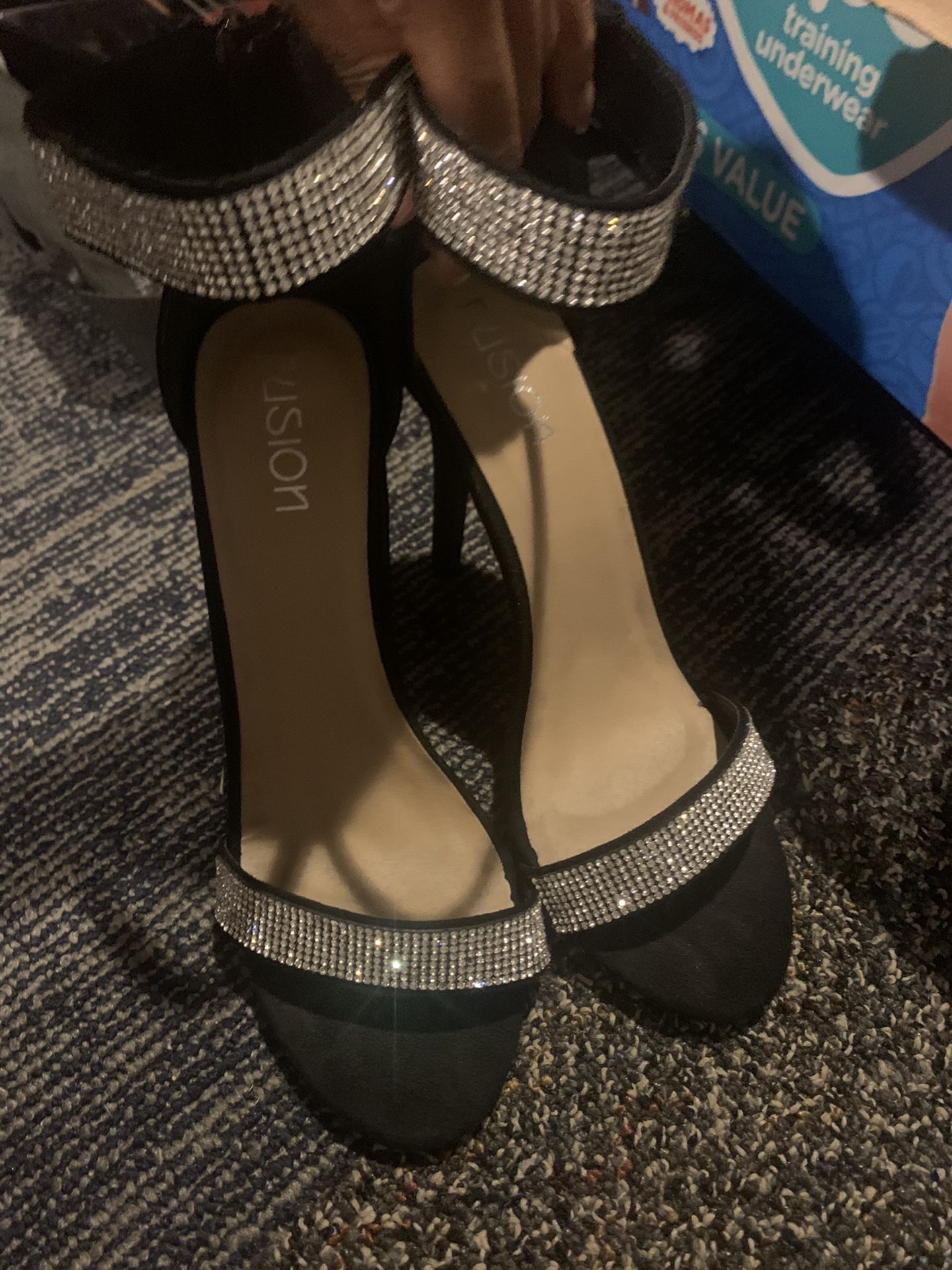 Fusion diamond studded heels