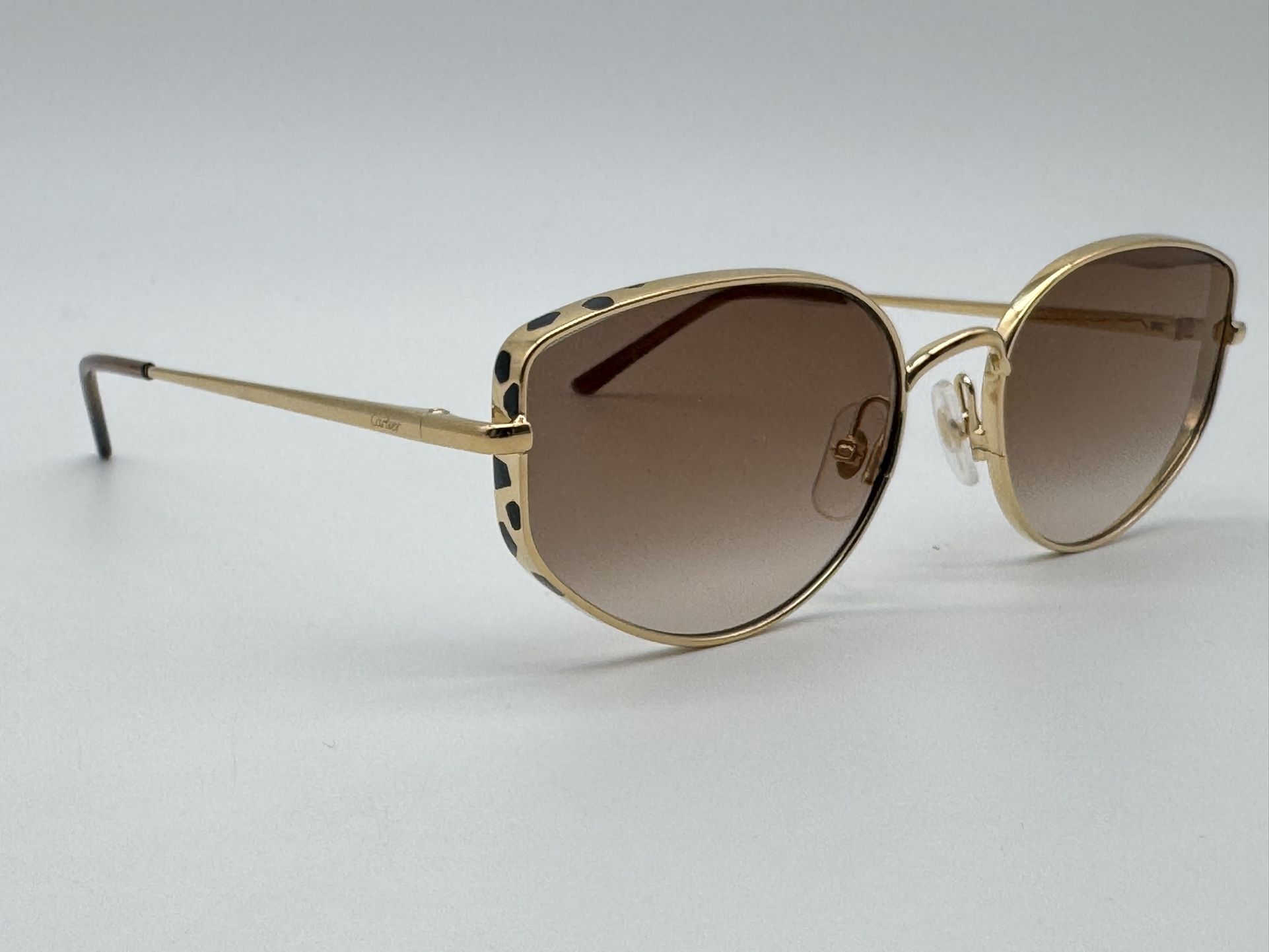 PANTHERE DE CARTIER CATEYE GOLD/BROWN SUNGLASSES CT0300S NEW 100% GENUINE ~$1600