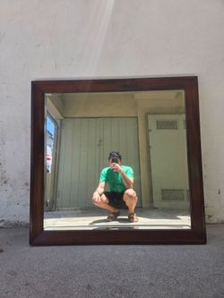 Large Wooden Mirror 3x3ft