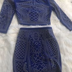 Blue two piece dress